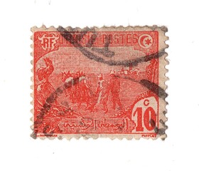 A vintage postage stamp from Tunisia.