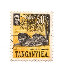 A vintage postage stamp from Tanganyika.