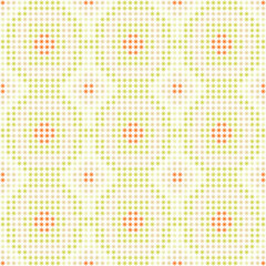 Vector illustration of a seamless retro polka dot pattern with geometric circles for wallpaper, fabric, or paper design