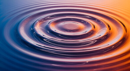 Abstract Dynamic Fluid Ripple Surface Water Movement with Warm Colors