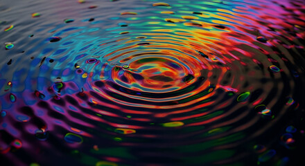 Abstract Colorful Fluid Ripple Water Surface Motion and Dynamic Texture