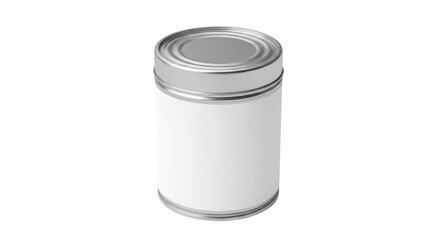 Isolated metal can product mockup template, blank label surface for food, tea, or supplement