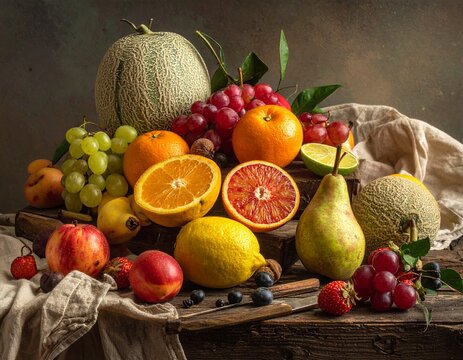 fruid still life, fresh fruits, organic fruits