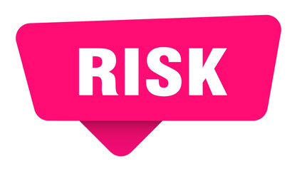 risk magenta sticker isolated on transpatent background. risk sign