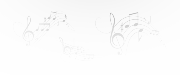 Musical notes, stave with flying notes, melody sketch with musical staff wave, comic, vector, png. Musical background for design or advertising.	
