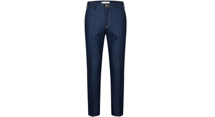 Isolated dark blue trousers for men with button and stitching for fashion and clothing design