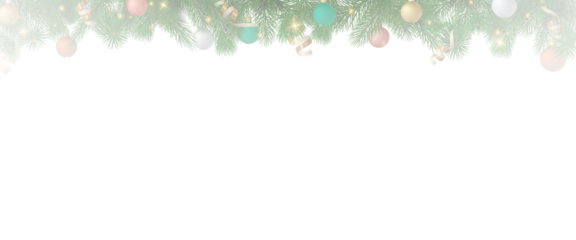 Christmas garland on a transparent background. Vector frame for banners, posters, cards. Christmas realistic winter theme, vector, png.	
