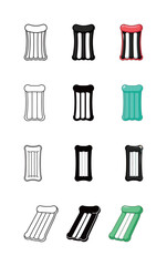 Fototapeta premium Inflatable Pool Raft Mattress Icons - Various Styles for Summer Vacation and Water Sports