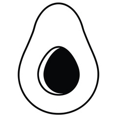 avocado half vector line art icon