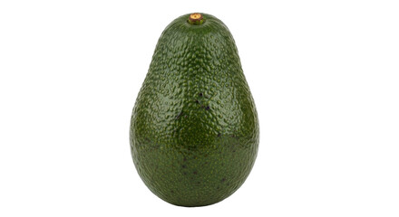 Isolated whole raw dark green avocado, a single fruit for ingredient recipe design ideas
