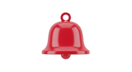 Isolated Red Bell Illustration Rendering, Notification Ringing Alert Sound, Attention Signal Icon