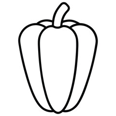 bell pepper half vector line art icon