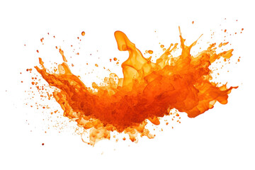 Vibrant orange liquid splash against a black backdrop