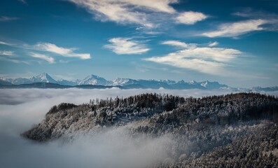 mountain landscape with clouds