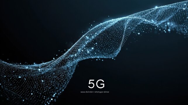 5G or 6G dot line mobile technology. Wireless data network and connection technology concept. high-speed, futuristic background. vector design. - Powered by Adobe