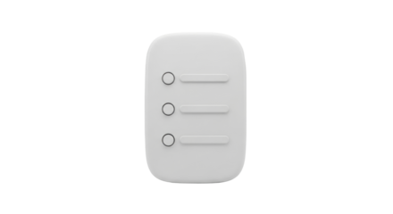 Isolated Modern Remote Control with Three Buttons, Rounded Rectangle Design and Gray Shade
