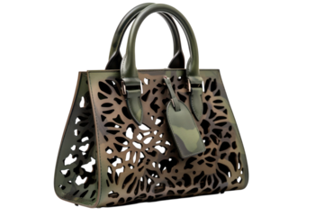 Stylish camouflage tote bag with laser cut floral design