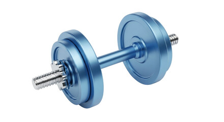 Isolated blue dumbbell object exercise equipment on a light background, weightlifting item