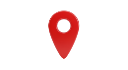 Isolated Shiny Red Map Pointer Icon Symbol Sign on a Clean Surface for Location Marking