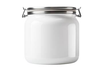 Empty glass jar with metal lid