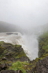 waterfall  Gullfoss and river Hvítá in Iceland