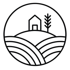 eco farming vector line art icon