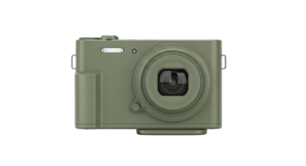 Isolated compact, green camera for tourism marketing and travel photography use image