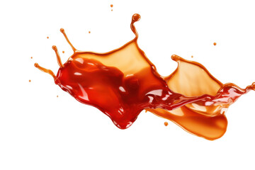 Caramel splash with dynamic motion on a black backdrop