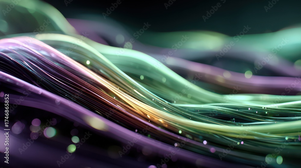 Canvas Prints flowing streams of data in vibrant purple and green colors