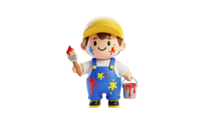 Cute 3d Painter Cartoon Character
