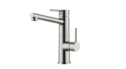 Isolated Brushed Nickel Kitchen Faucet for Sink—Modern, Stylish Plumbing Fixture in Home Design