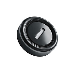 Dark gray circular object with a recessed, off-white, vertical rectangular shape in its center, rendered in 3D with subtle highlights and shadows