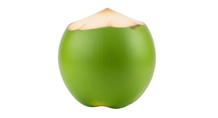 Isolated tropical young green coconut fruit is refreshing and delicious to drink the juice