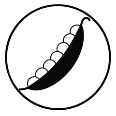 green peas vector line art icon