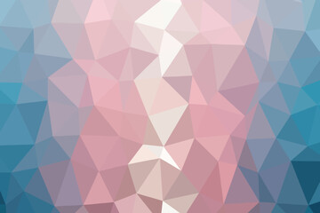 Obraz premium Geometric Abstraction Soft Pastel Palette Low Polygon Art A Symphony of Pink Blue and White Triangular Facets Creates Modern Visual