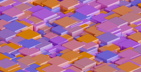 abstract background of colorful cubes tiles 3d render 