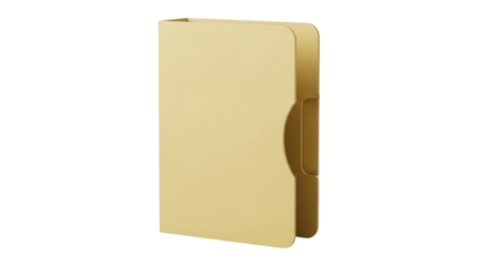 Isolated tan file folder with tabs, documents organizer, paperwork binder for desktop