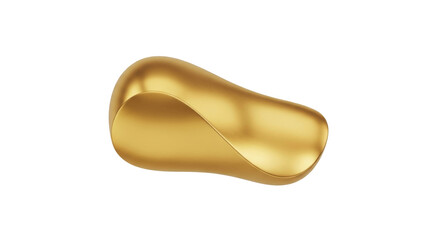 Isolated golden paper abstract concept with flowing lines for marketing promotion