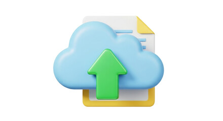 Isolated Cloud Upload Concept Illustration with Arrow Icon for Internet Transfer Service