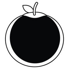 mangosteen vector line art icon