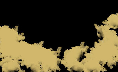 Abstract golden organic shapes bloom and spread across dark void evoking natural growth and transformation mysterious beauty Cloud, fog, Alfabet © PNG Stock