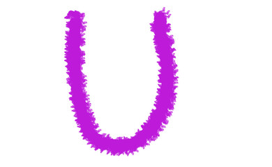 Bright magenta uppercase letter u vibrant glow digitally rendered typographic symbol Cloud, fog, Alfabet