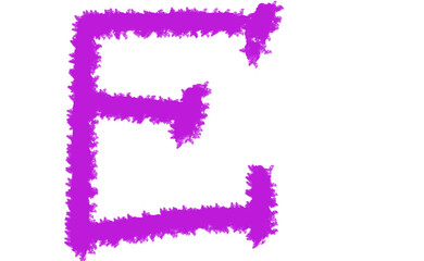 Vibrant pink uppercase letter e grunge brush stroke art digitally rendered graphic design element Cloud, fog, Alfabet
