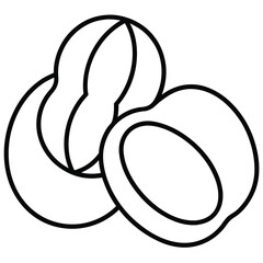 nuts  vector line art icon