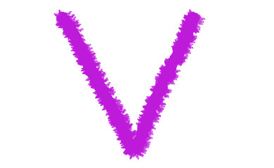 Vivid purple letter v design vibrant brush stroke graphic abstract symbol uppercase alphabet art Cloud, fog, Alfabet