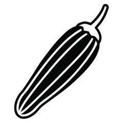 okra vector line art icon