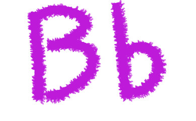 Vibrant purple capital and lowercase letter b font design creative digital art Cloud, fog, Alfabet