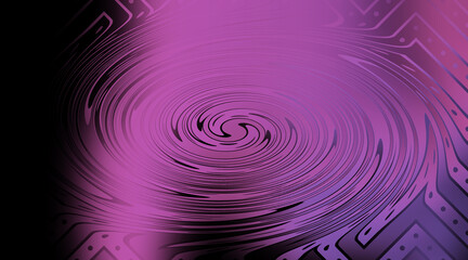 Abstract Whirlpool Pattern Swirling Lines, Circular Design, Magenta Purple and Black
