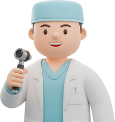 Cute Character Style Illustration of a Doctor