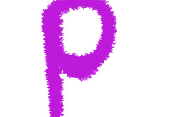 Vibrant pink letter p artistic brush stroke style text graphic for branding and design projects Cloud, fog, Alfabet